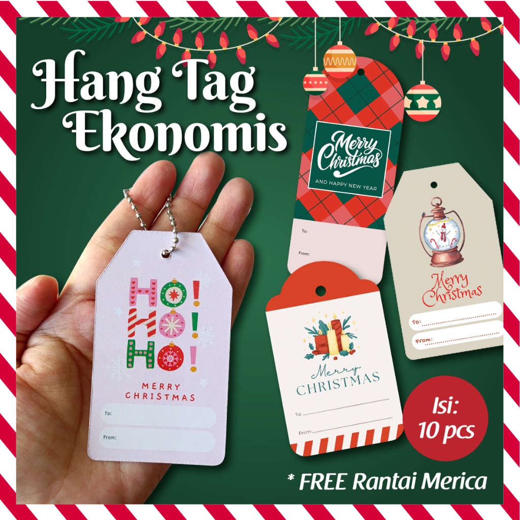 

[Isi 10] Hang Tag Natal Murah/ Hang Tag Christmas Ekonomis