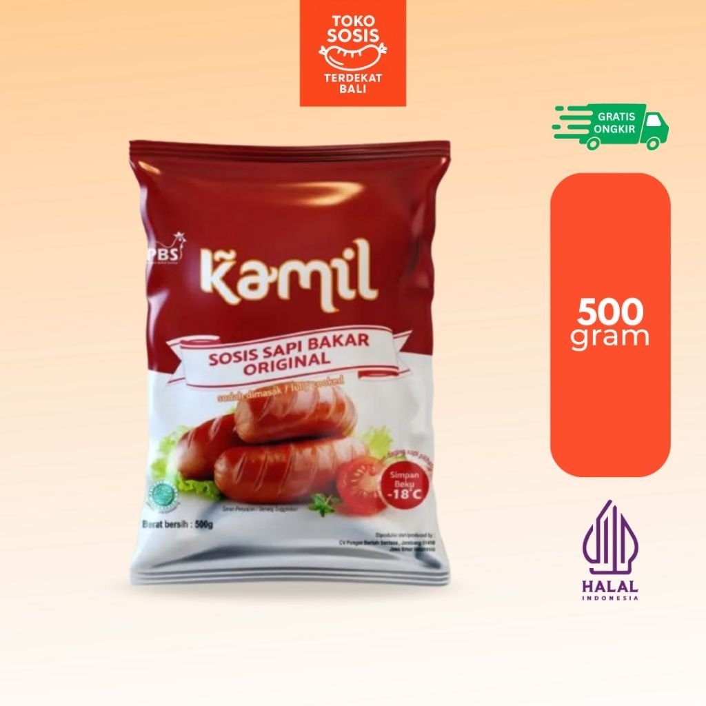 

Kamil Sosis Sapi Bakar Original Mini 500 gram Isi 10