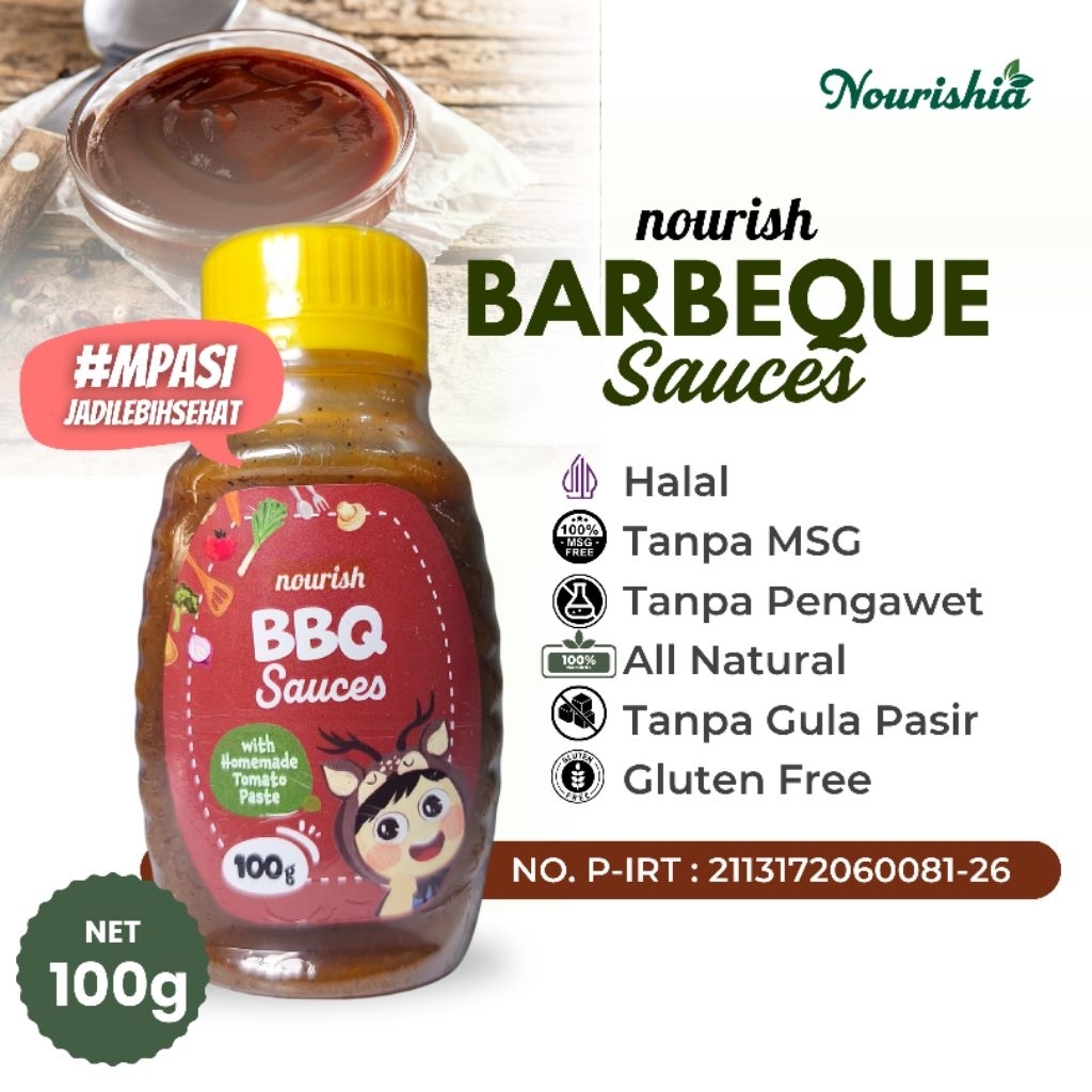 

Homemade BBQ Sauce 100 g Nourish - Saus Bumbu MPASI No MSG / Kecap MPASI No MSG / Saus Organik