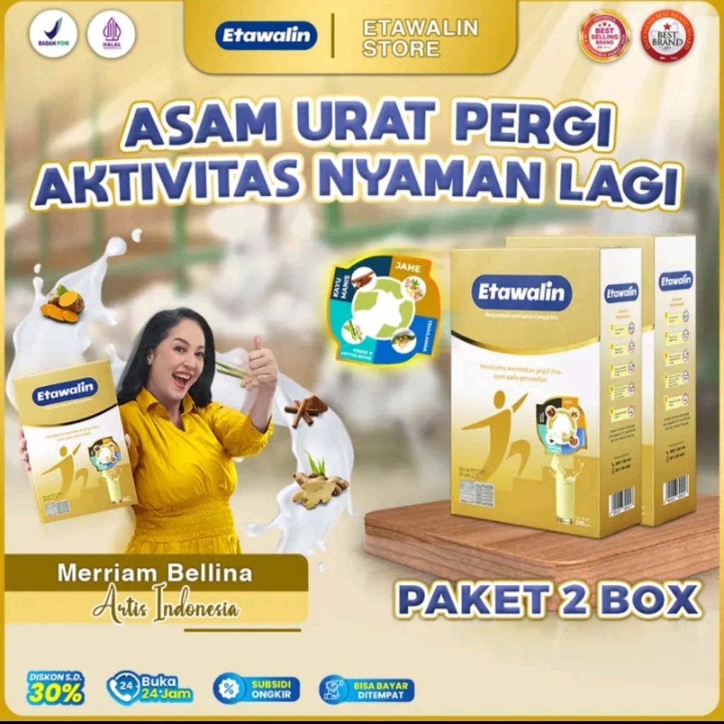 

Susu Etawalin 2 Box Original 100% Kesehatan Tulang Sendi - Atasi Asam Urat Rematik & Pegal Linu