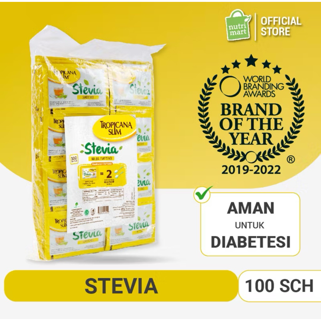 

tropicana slim sweetener stevia 100 sch - pemanis alami