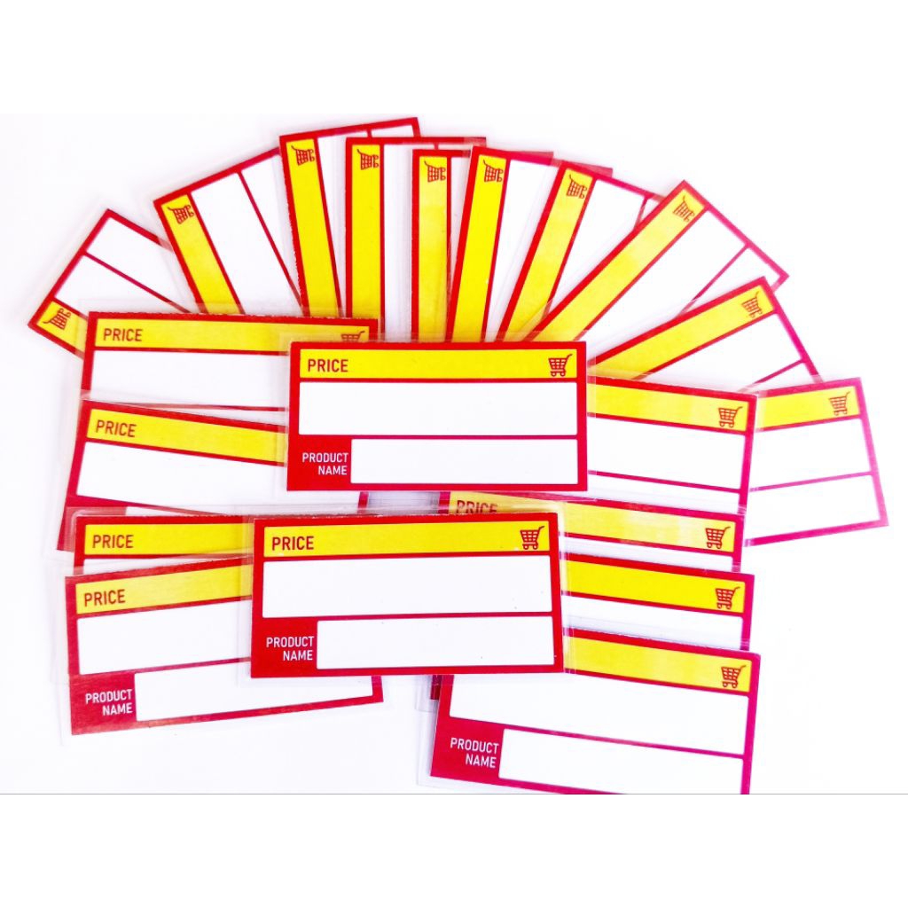 

Label harga ukuran kecil 6x3 cm bisa untuk rak sudah di laminating isi per pack 20 pcs