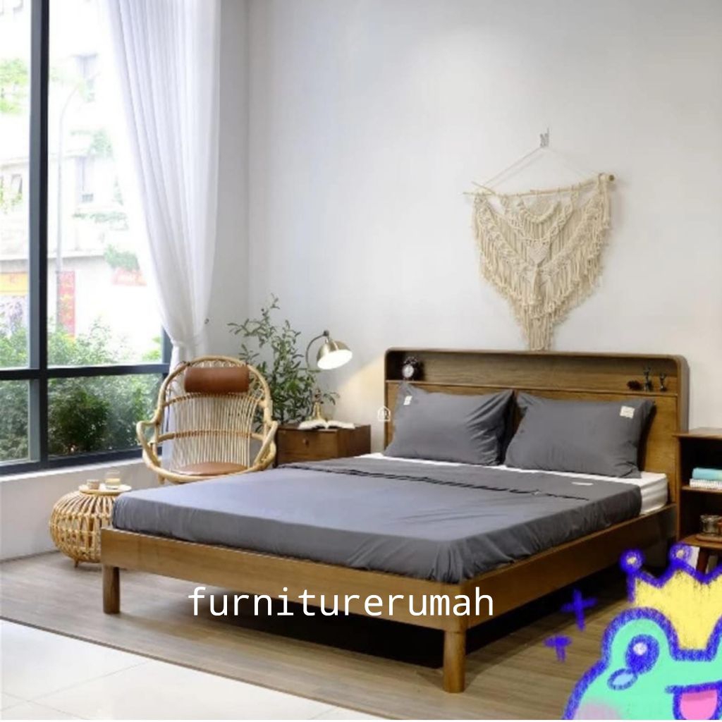 tempat tidur minimalis kayu jati, dipan kayu jati minimalis, tempat tidur minimalis modern kayu jati