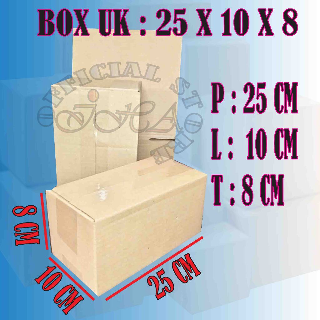 

Kardus ukuran 25x10x8 cm box packing murah dus paket