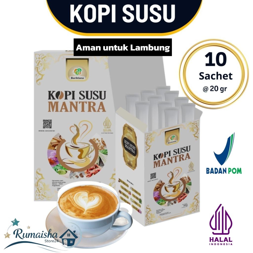 

KOPI SUSU MANTRA PLUS REMPAH HERBAL AMAN UNTUK LAMBUNG 1 BOX ISI 10 SACHET