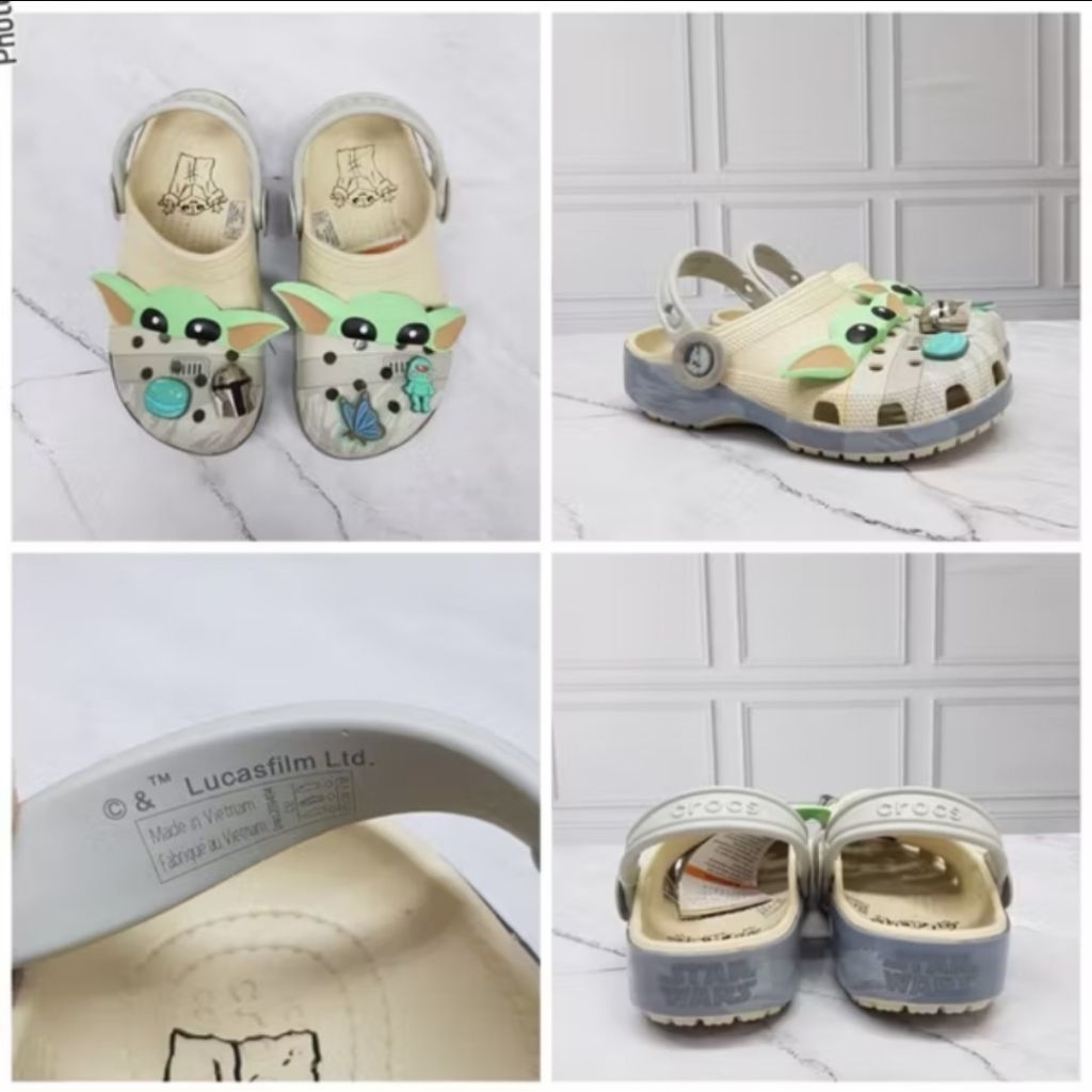 SANDAL CROCS ANAK DEWASA KARAKTER STARWARS GROGU / BABY YODA / SANDAL CROCS / SEPATU SANDAL / FREE J
