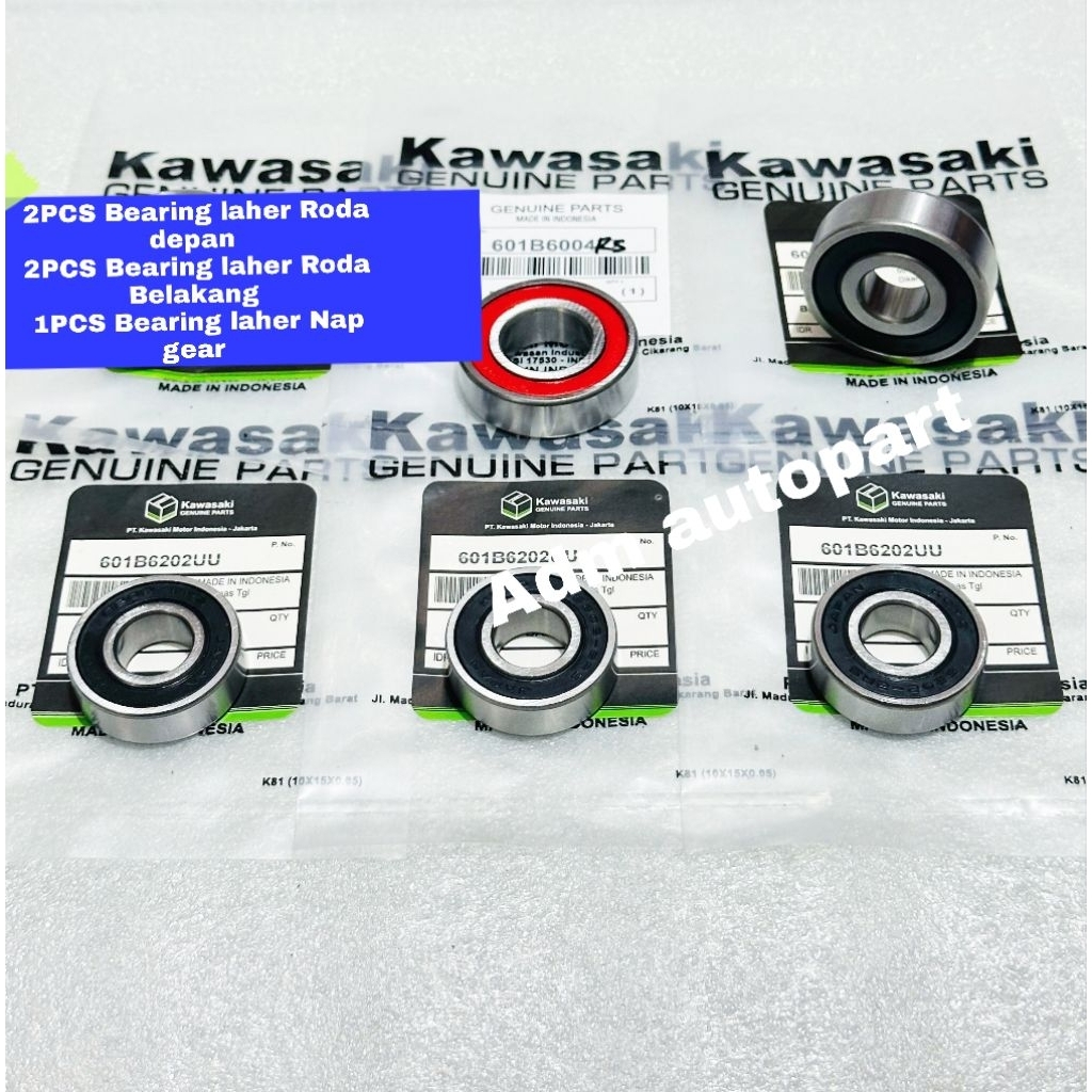 Bearing rada 6202RS2PCS+Bearing Roda Belakang 6202RS+6302RS+Bearing Nap Gear 6004RS Ninja 150R old N