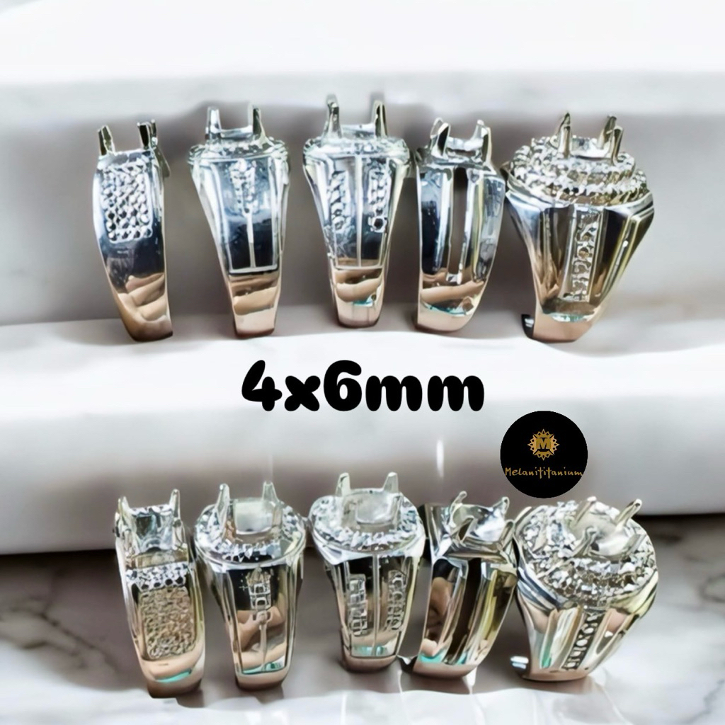 Ikatan Cincin Alpaka gigi kecil 4x6mm