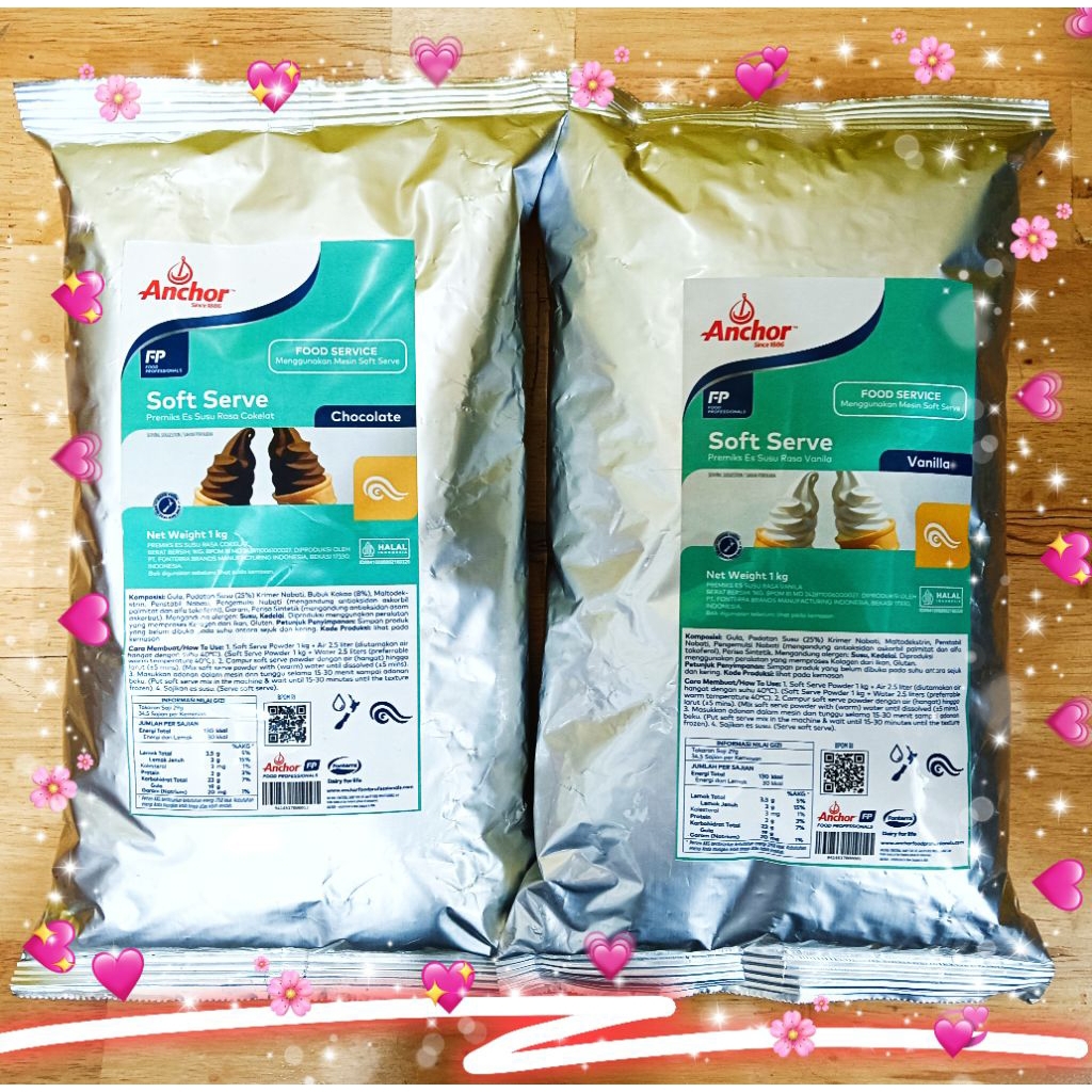 

ANCHOR SOFT SERVE PREMIKS ES CREAM RASA VANILLA D COKLAT 1KG