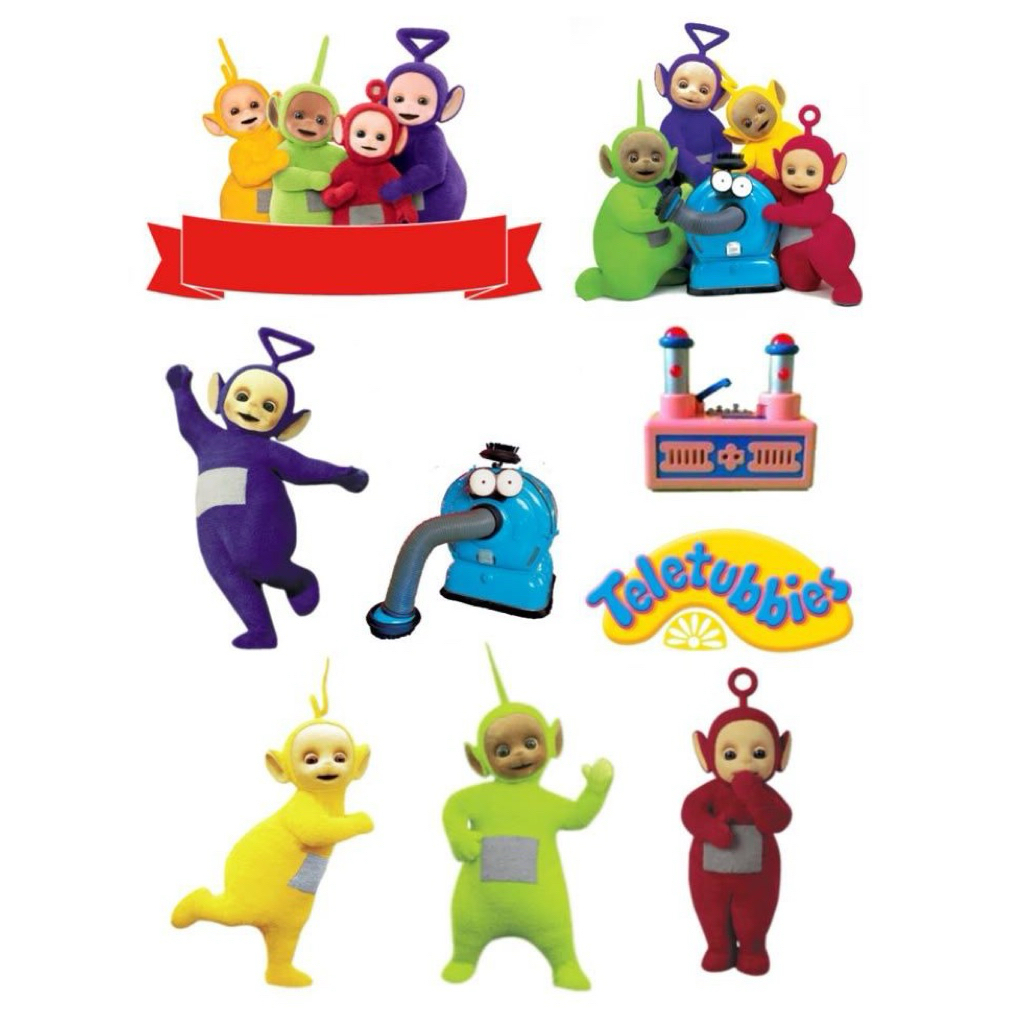 Topper TELETUBBIES Custom Nama | Hiasan Cake Tema Teletubbies