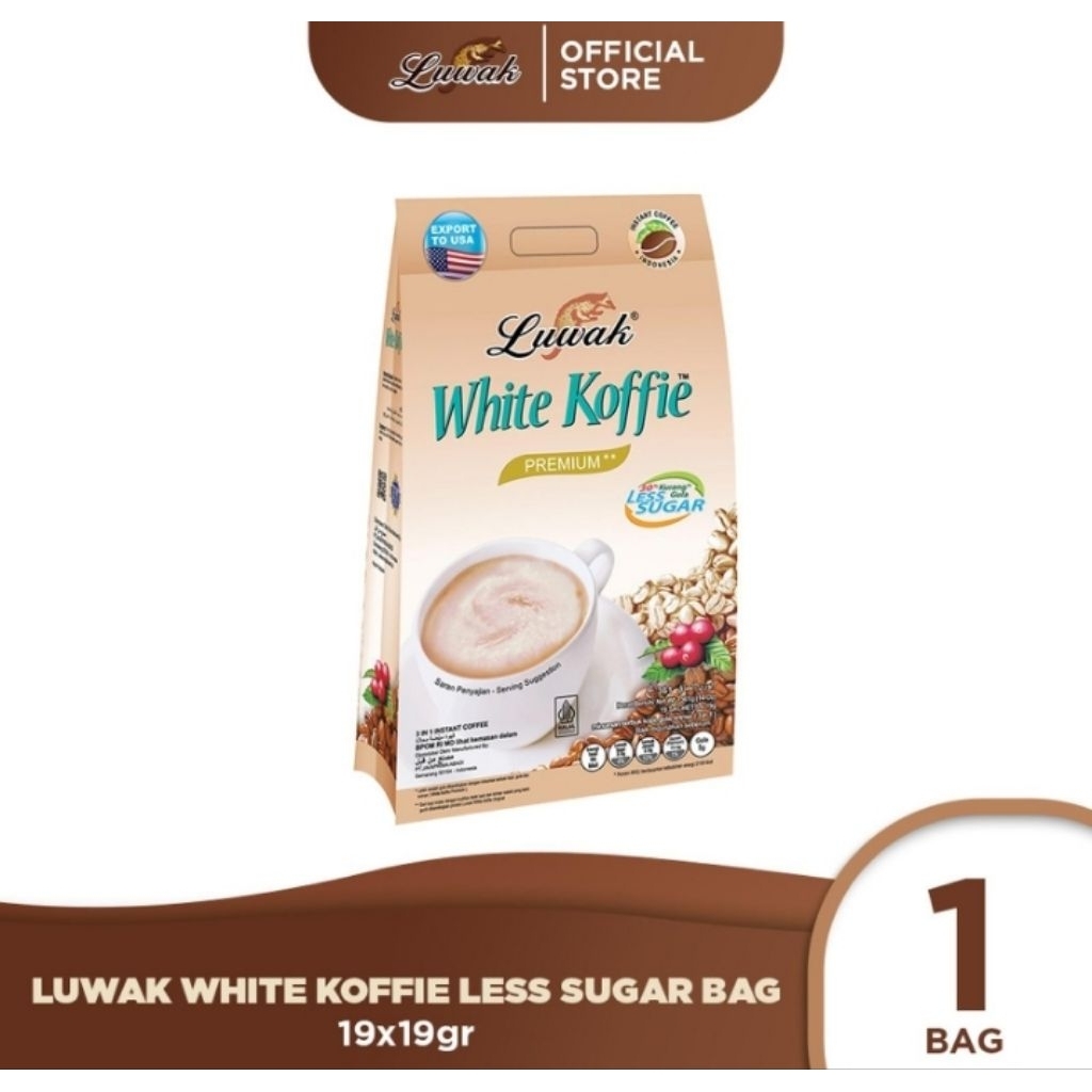 

Kopi Luwak White Koffir Less Sugar 1 Bag ( 19 x 19 ) gr