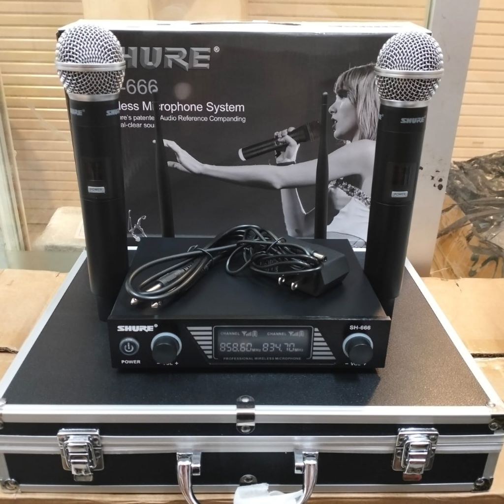 Mic Wireless Shure SH 666 / SH-666 Free Koper Hardcase