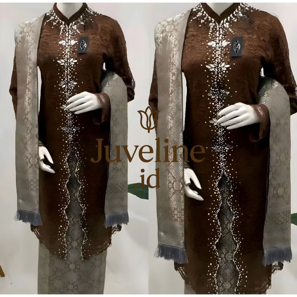 COD ( Free hijab ) Set kebaya brukat lalisa - kebaya modern - kebaya ibu hajat - kebaya zigzag - keb