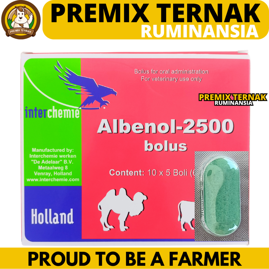 ALBENOL 2500 BOLUS (1 BOLUS) - Obat Cacing Sapi Kerbau Bolus - Obat Cacing Sapi Paling Ampuh