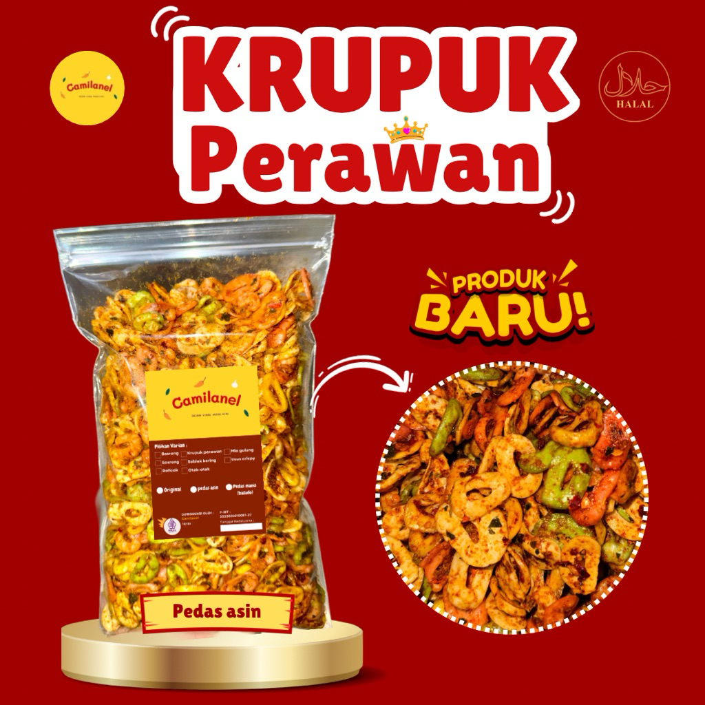 

[NEW PRODUK] KRUPUK PERAWAN kemasan (500gr) Camilan Pedas - Snack & Food