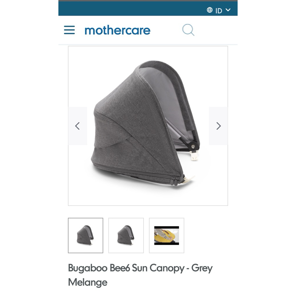 Bugaboo Bee6 Sun Canopy - Grey Melange - Bugaboo Bee 6 Sun Canopy