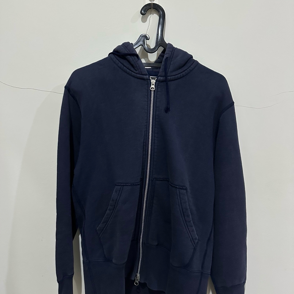 Loopwheeler x Beams Zip Hoodie Jacket Indigo Navy