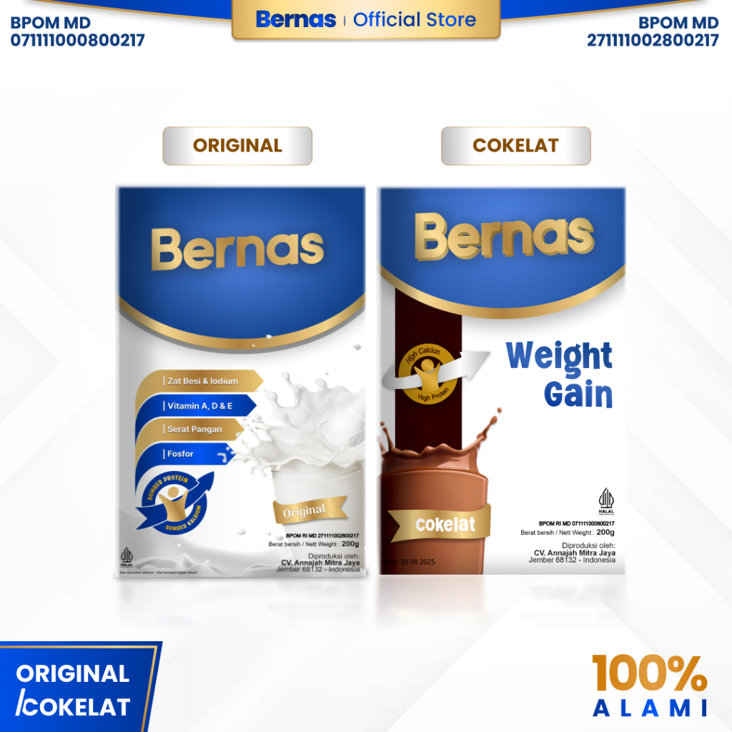 

BERNAS - Susu Anak 1 Tahun+ Tinggi Zat Besi & Iodium untuk Otak Cerdas - Rendah Gula