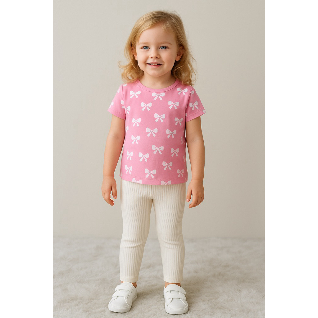 Legging Anak Perempuan Import Cotton Lembut Adem Warna Putih Celana Panjang Fit di Kaki