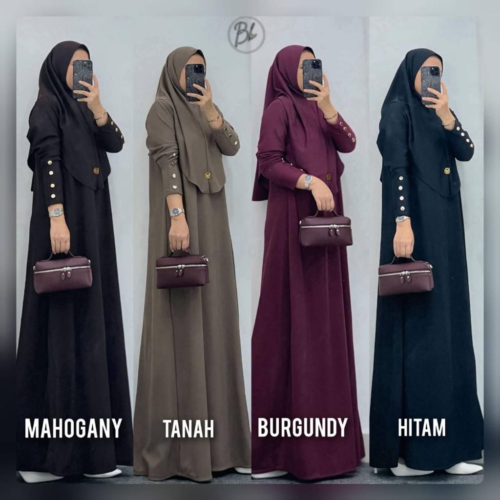 GAMIS MODIS SET HIJAB DRESS WANITA CANTIK MURAH TERBARU MODEL KEKINIAN BAJU PESTA NONGKRONG SANTAI K
