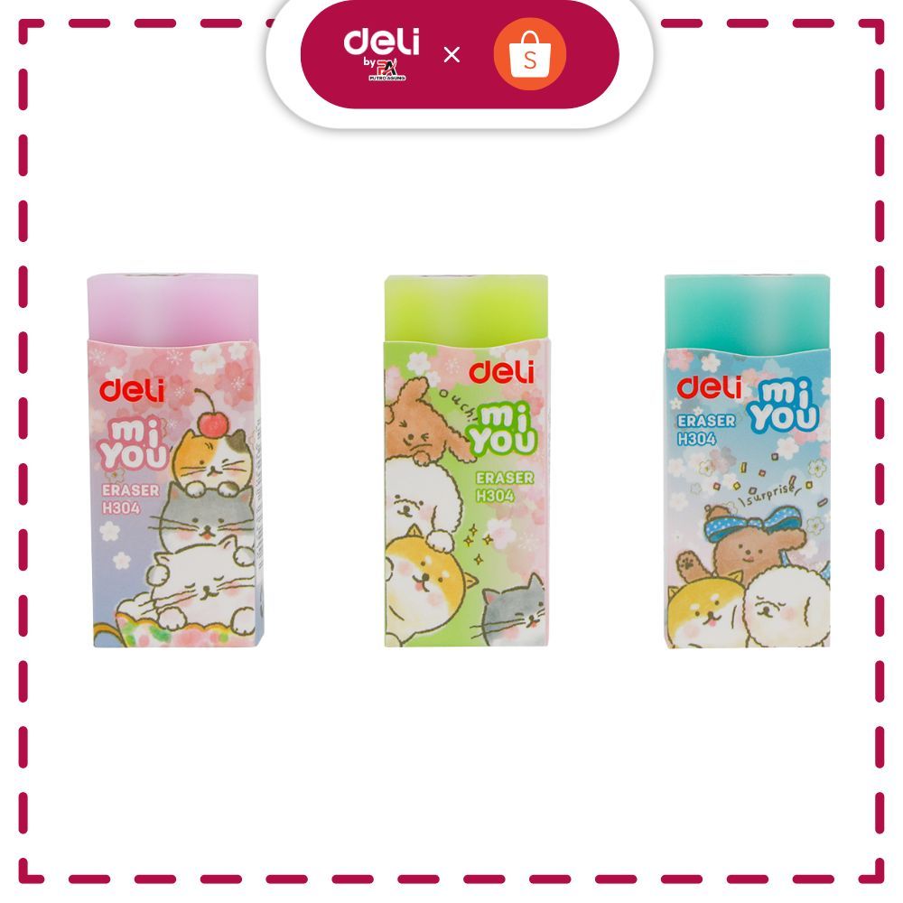 

Deli School Eraser/ Penghapus Edisi Miyou Cartoon Print Non toxic Eco friendly EH304