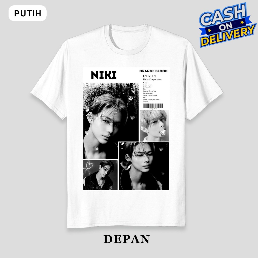 Baju Kaos Tshirt En Initial " NIKI " Sunghoon Sunoo Jungwon Jake Jay Heeseung ENHYPEN Kaos Wanita Pr
