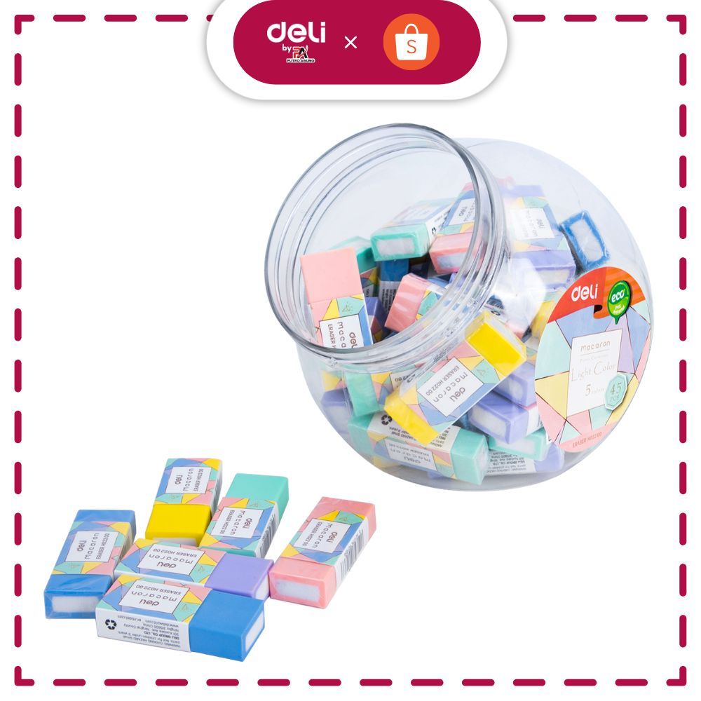 

Deli Penghapus, bersih dan bebas debu 50 * 20 * 11mm 5 Warna EH02200