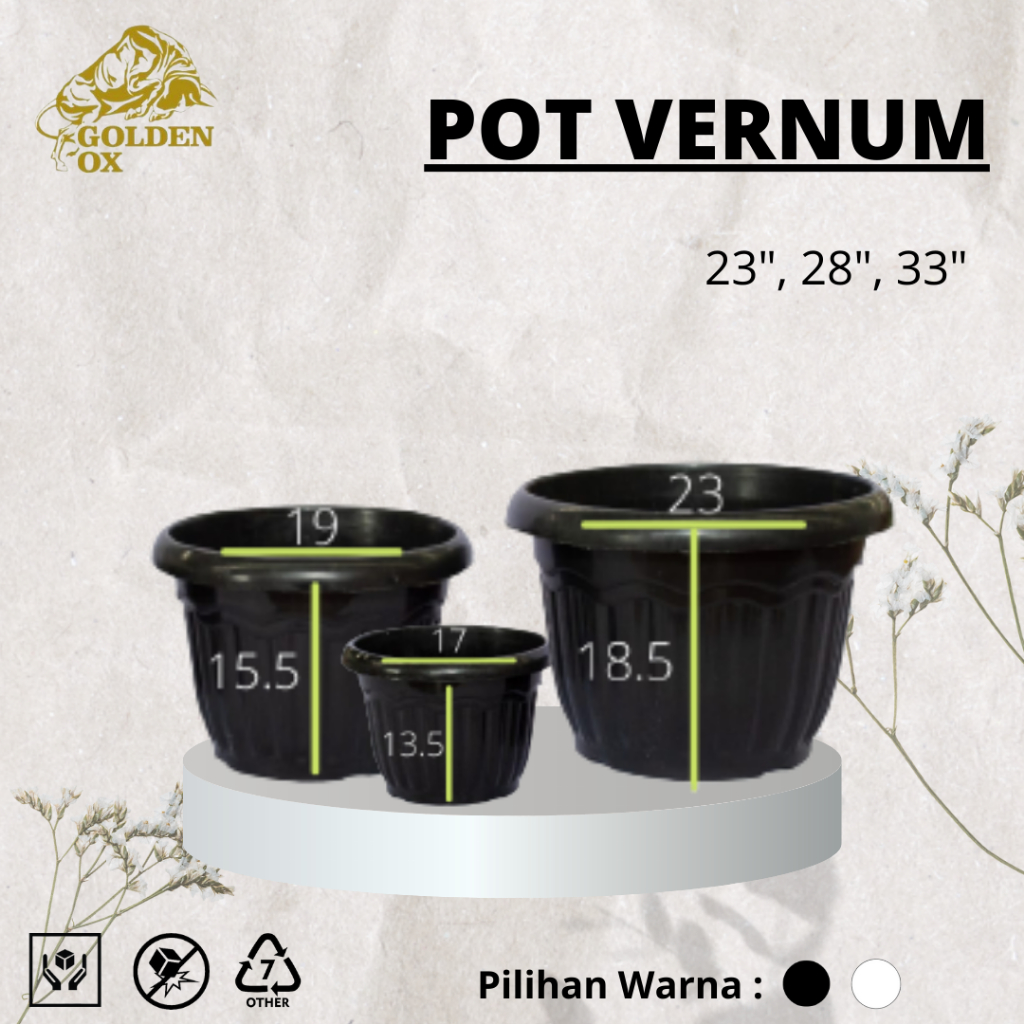 ( 1 LUSIN ) Pot Bunga Vernum Hitam 1 Lusin / Pot Bibit / Pot Tanaman / Pot Bunga