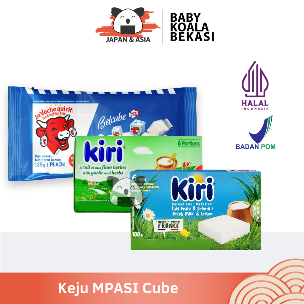 

KIRI & BELCUBE Plain Cheese Bite | Cheese Creamy Keju Oles dan Cube | Bisa untuk MPASI Bayi -BKB