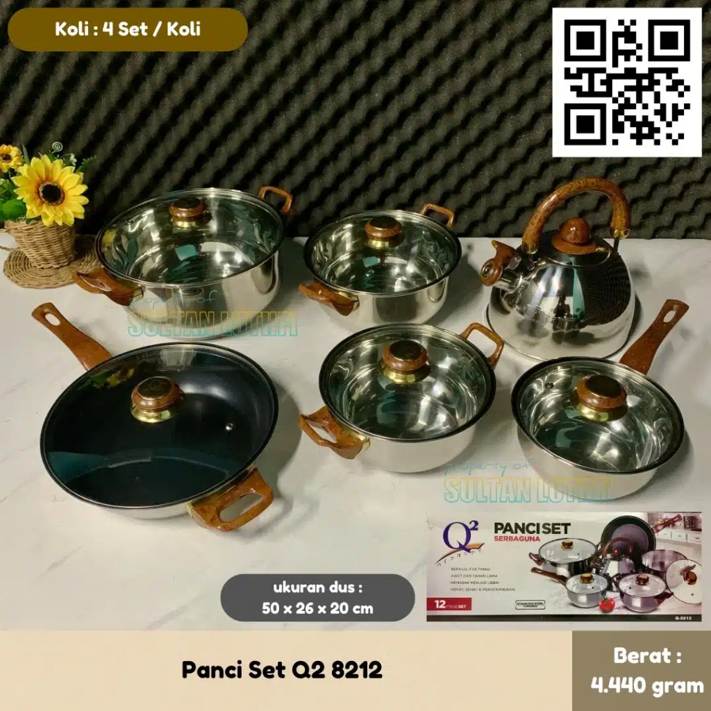 Panci Set Stainless Q2 8212 Termurah