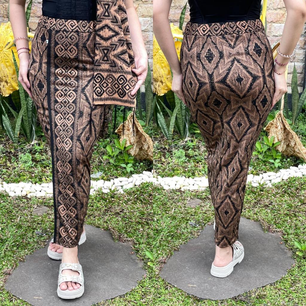 kamen jadi/rok + slendang bahan jaguar full stretchy || motif batik elegant ready size L - XXL || la