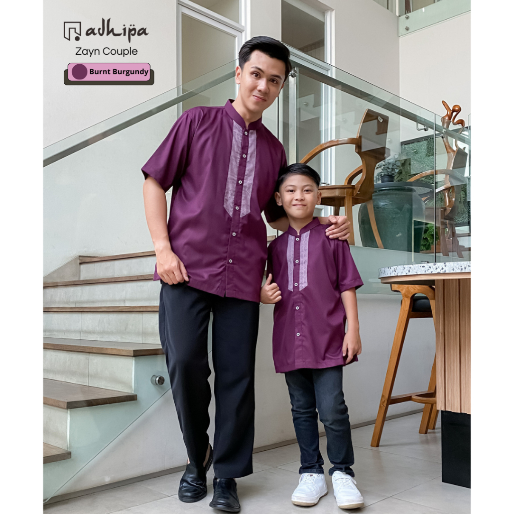 Adhipa Koko Couple Zayn Ayah dan Anak warna Burnt Burgundy