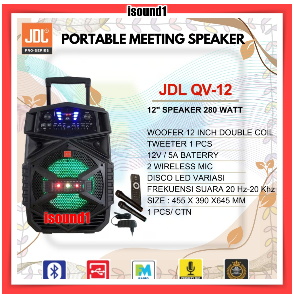SPEAKER JDL QV 12 SPEAKER KARAOKE BLUETOOTH USB ORIGINAL
