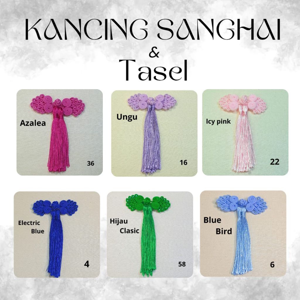 Star+ 1 BUAH - KANCING SHANGHAI Merak 2 TASEL/ TASEL IMLEK/APLIKASI IMLEK/KANCING IMLEK/KANCING SHAN