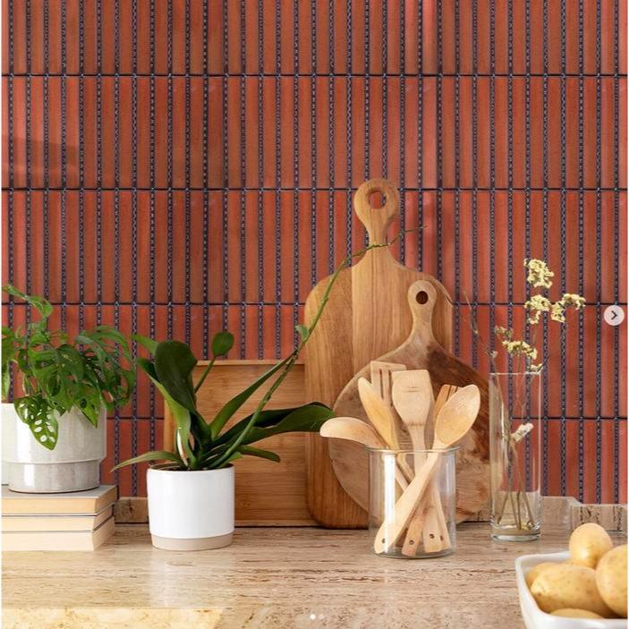 

Venus Pottery Striped Concave Terracotta Glossy (PER LEMBAR) - Mosaic Dinding Shower Modern Mozaik Keramik Dinding Dapur Mewah Backsplash Tile Terlaris