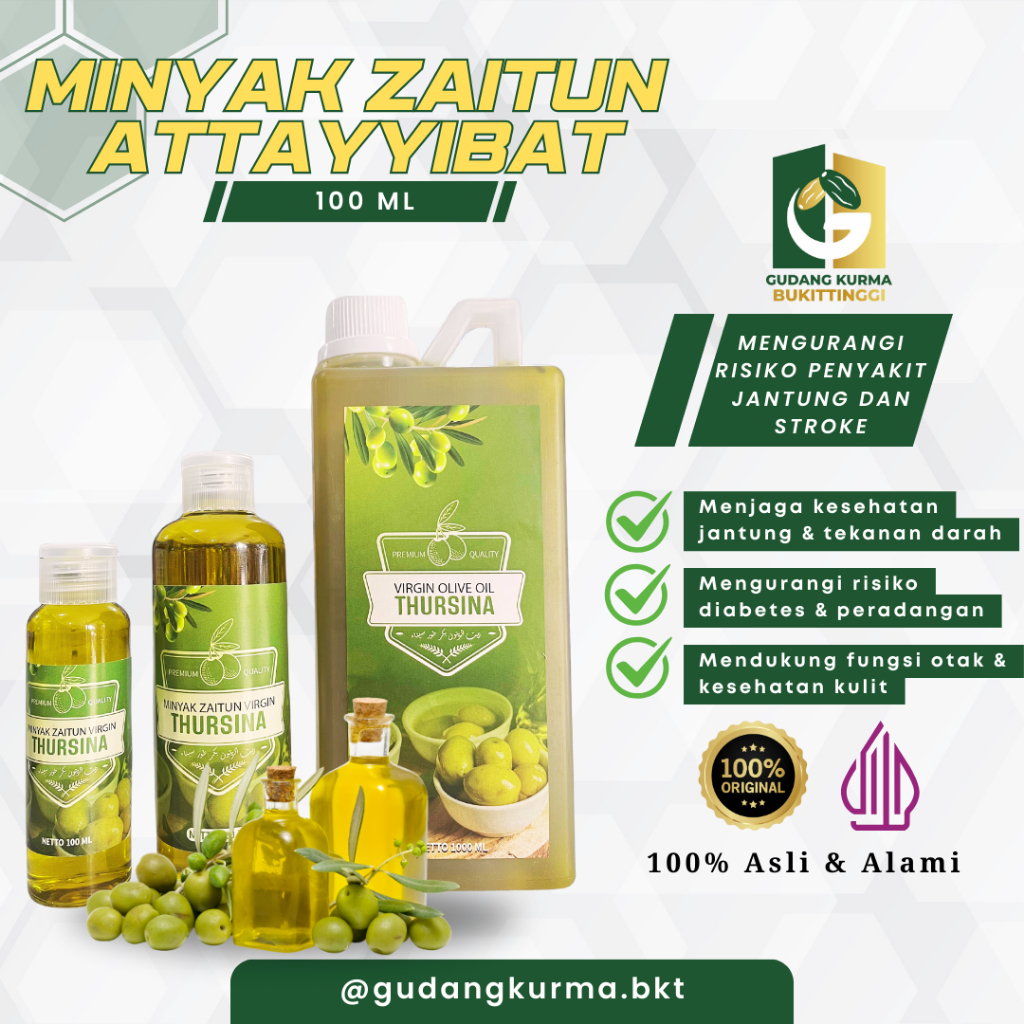 

Minyak Zaitun Thursina Mesir 100ml – Virgin Olive Oil Asli Premium