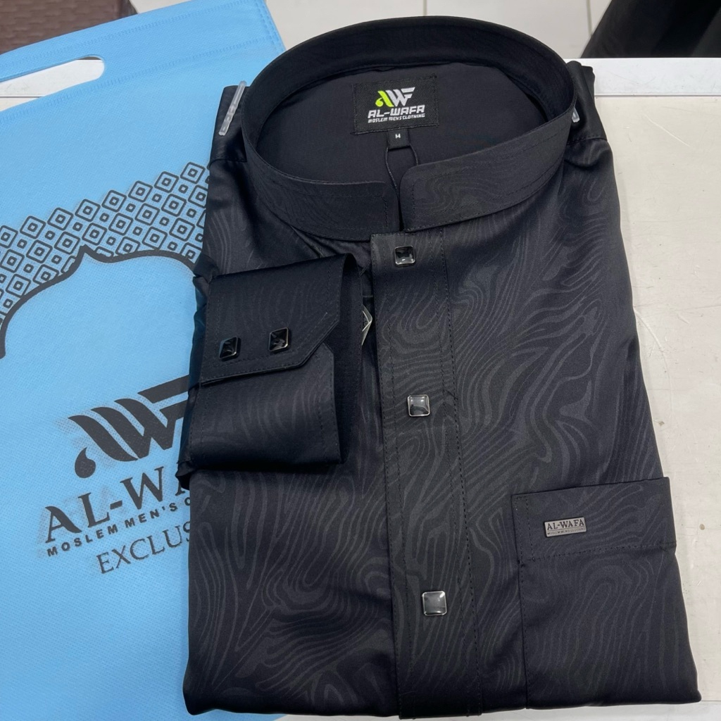 gamis alwafa hitam sultan bahn satin
