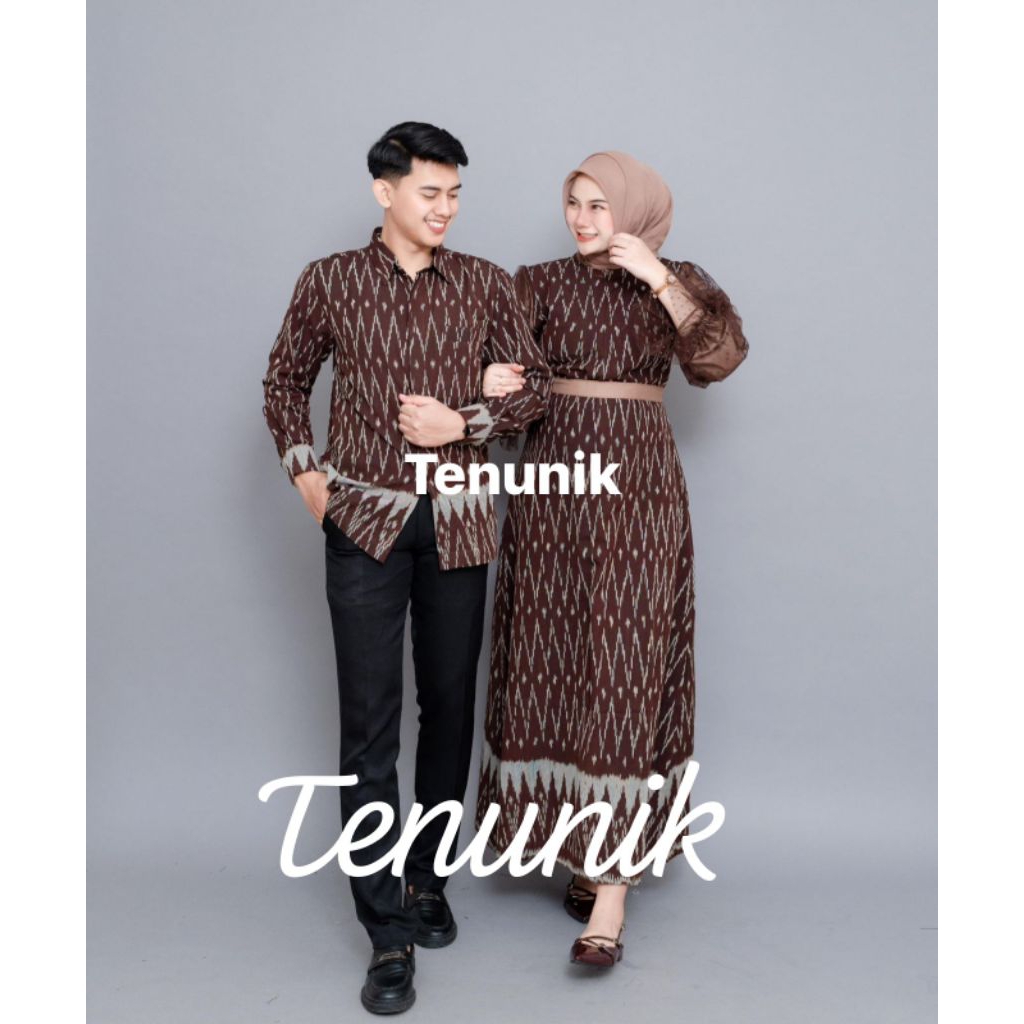 RAYA COUPLE TENUN MAHOGANI - BAJU TENUN - DRESS TENUN - DRESS WANITA TENUN - COUPLE TENUN - BAJU COU