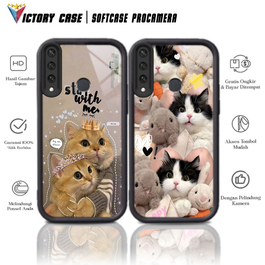 Case Premium Compatible For HUAWEI Y6P 2020 Motif KUCING Casing Softcase Glossy Anti Jamur