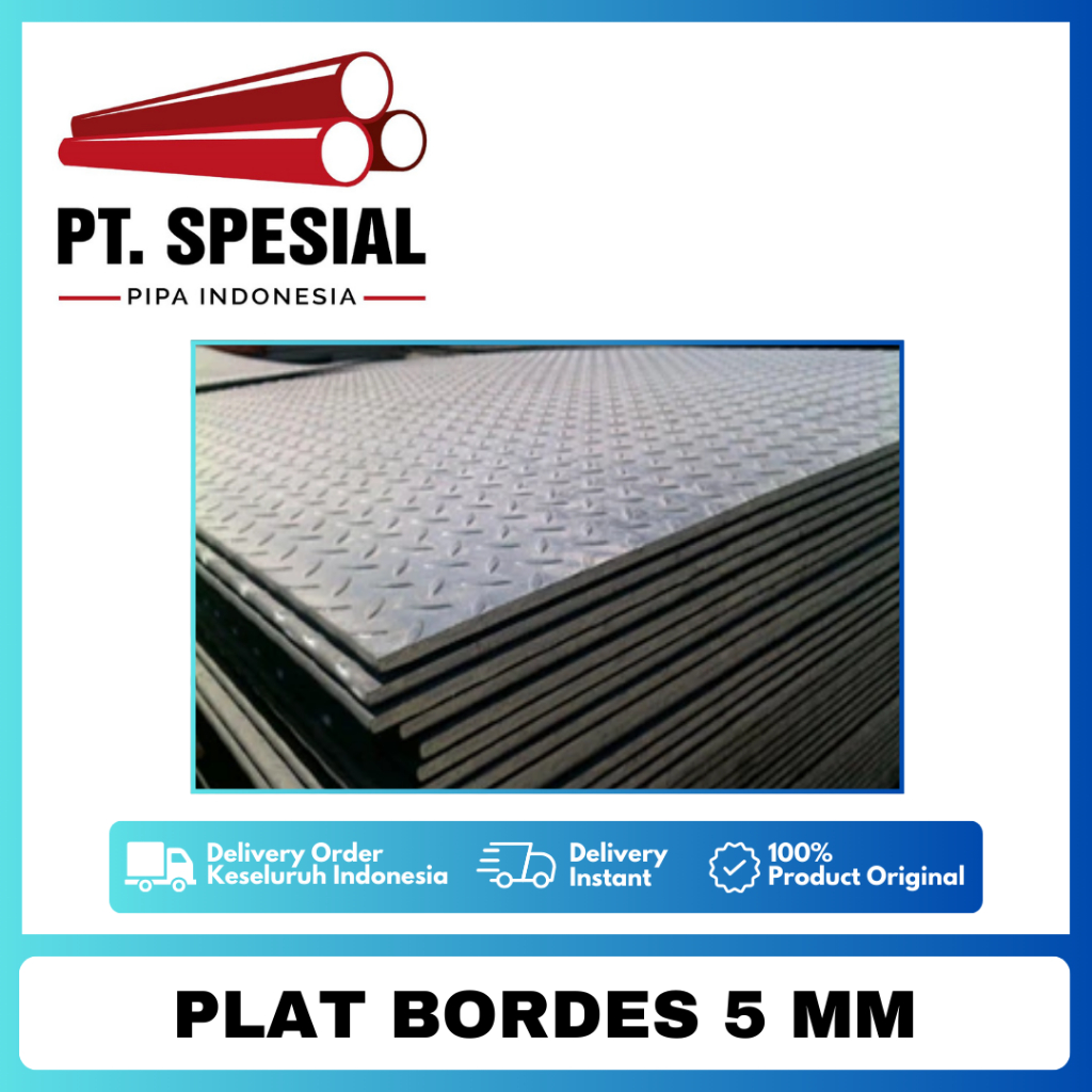 Plat Bordes Besi 5mm 1.20 x 2.40 Meter IMPORT Bordes 1200 x 2400 M - 100 Lembar - 05