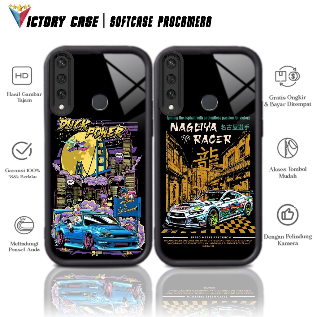 Softcase Glass kaca untuk HUAWEI Y6P 2020 MOBIL Casing Handphone Case Procamera