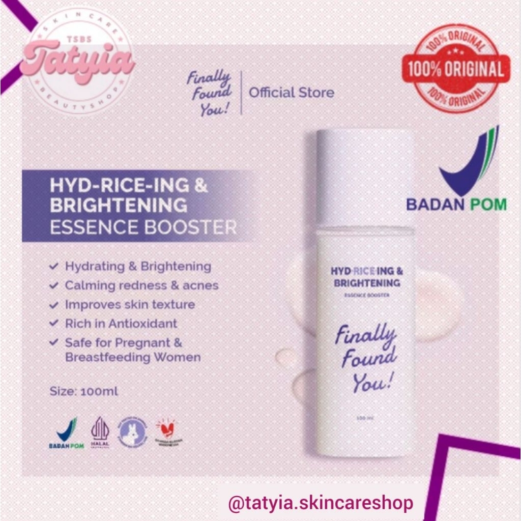 Finally Found You! FFY HYD-RICE-ING & BRIGHTENING ESSENCE BOOSTER 100ML Toner Serum Pencerah Pelemba