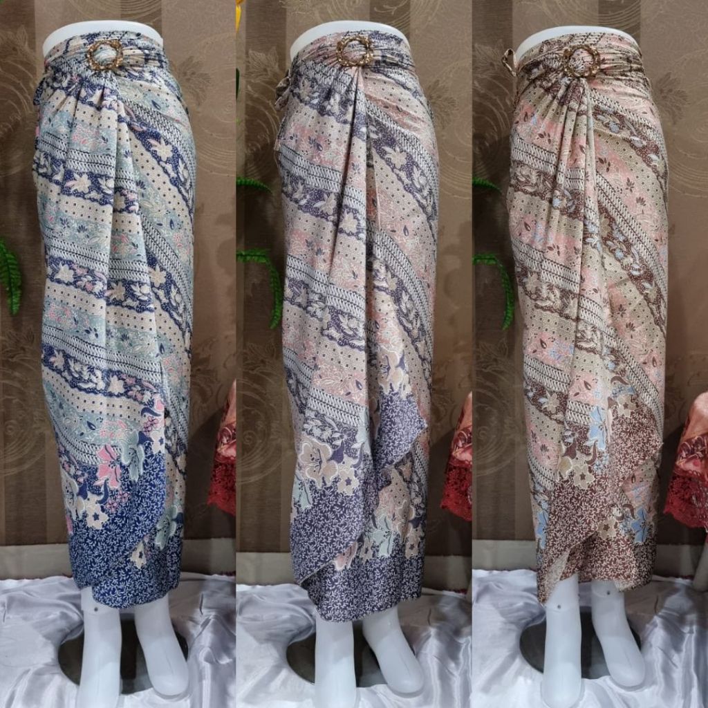 Rok Kain Lilit Batik Bawahan Kebaya / Kain Lilit Batik Bawahan Kebaya Motif Kimi Biru