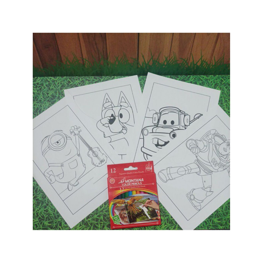 

Paket 50 lembar gambar/kertas mewarnai anak cowok gratis pensil warna