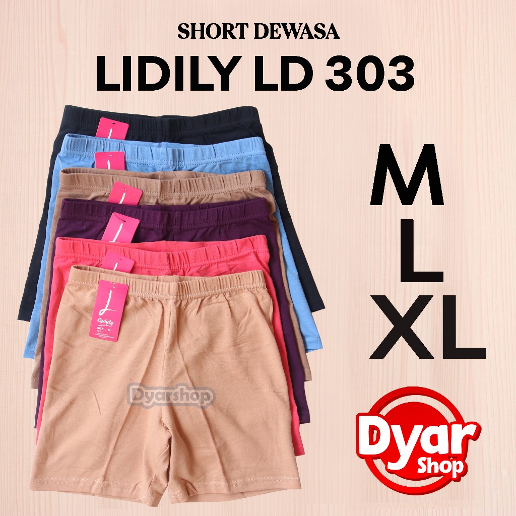 Short Lidily LD 303 Short Lydyly Basic Super Soft & Comfort LD303 Short Wanita Dewasa - Dyarshop