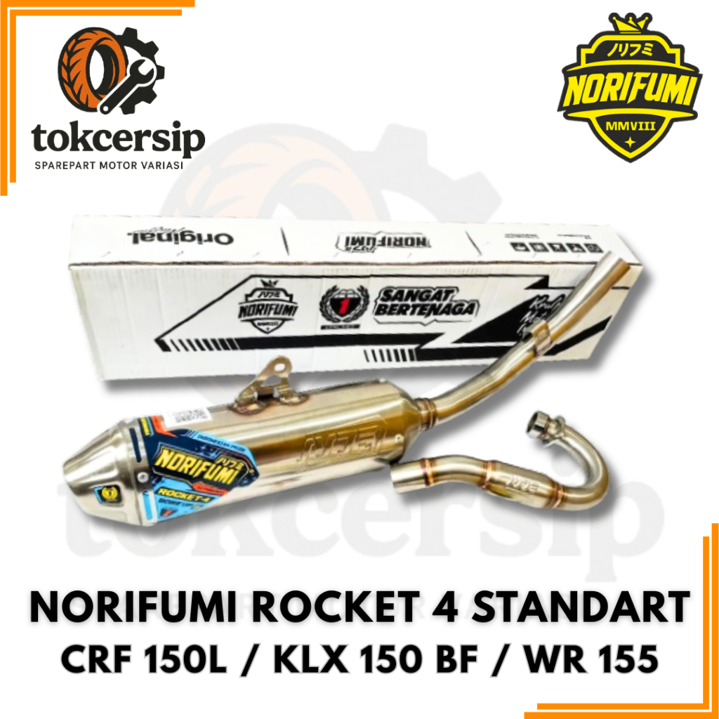 NORIFUMI Knalpot Tipe Rocket 4 Series STANDART Motor Trail CRF 150L / KLX 150 BF / WR 155 R Original