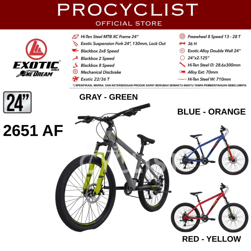 SEPEDA MTB EXOTIC 2651 AF UKURAN 24"