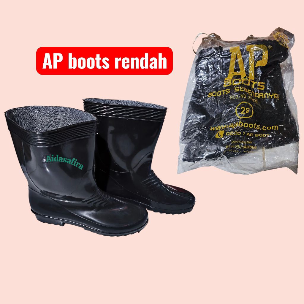 AP BOOT PENDEK/RENDAH/SEPATU BOOT AP ANTI HUJAN/SEPATU KERJA