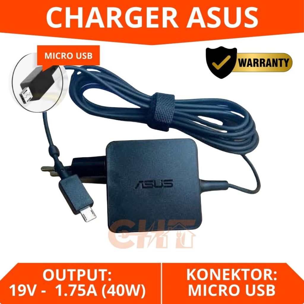Charger Laptop Asus X205TA EeeBook X205 X207 Series X250 / X250T DC Konektor Micro USB Output 19V 1.