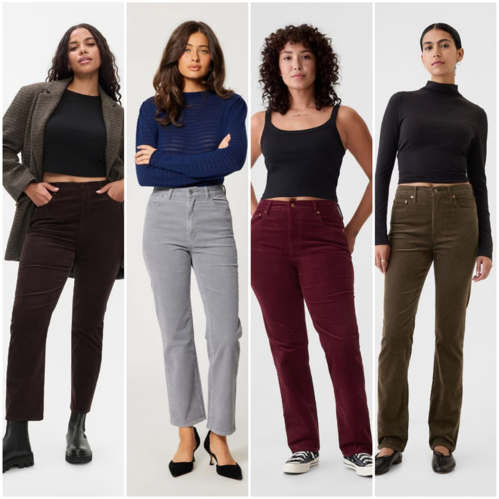 Celana Gap Corduroy Highwaist skinny and girlfriend pants